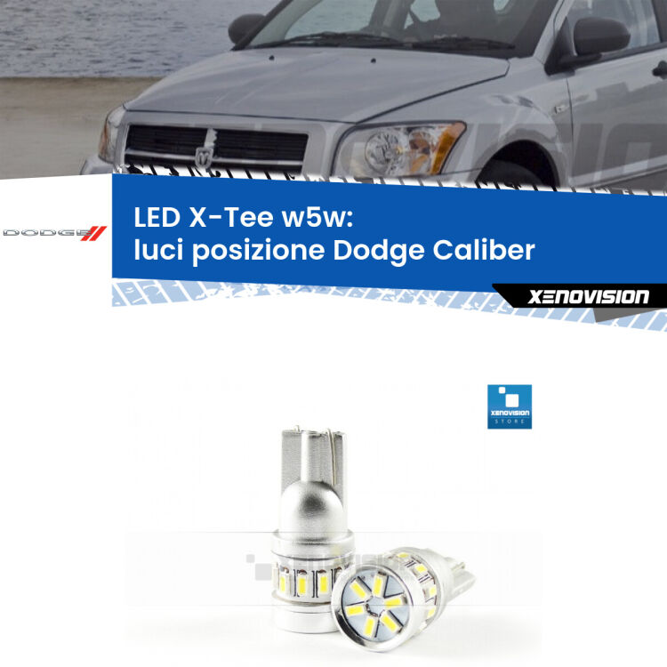 <strong>LED luci posizione per Dodge Caliber</strong>  2006-2011. Lampade <strong>W5W</strong> modello X-Tee Xenovision top di gamma.