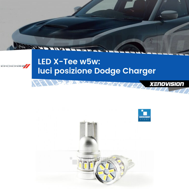 <strong>LED luci posizione per Dodge Charger</strong>  2011-2014. Lampade <strong>W5W</strong> modello X-Tee Xenovision top di gamma.
