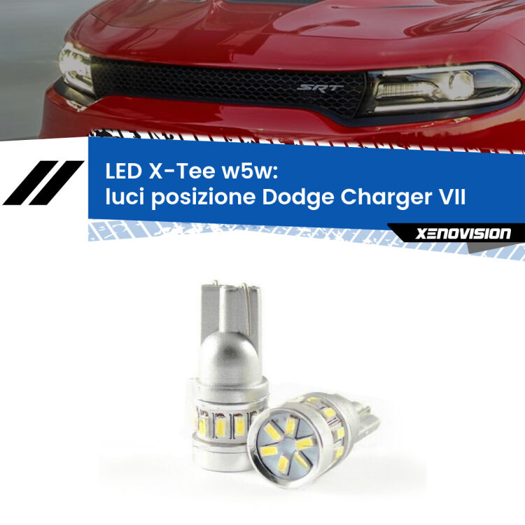 0 Luci posizione LED per Dodge Charger VII 2011-2014: W5W X-Tee <strong>LED luci posizione per Dodge Charger</strong> VII 2011-2014. Lampade <strong>W5W</strong> modello X-Tee Xenovision top di gamma.