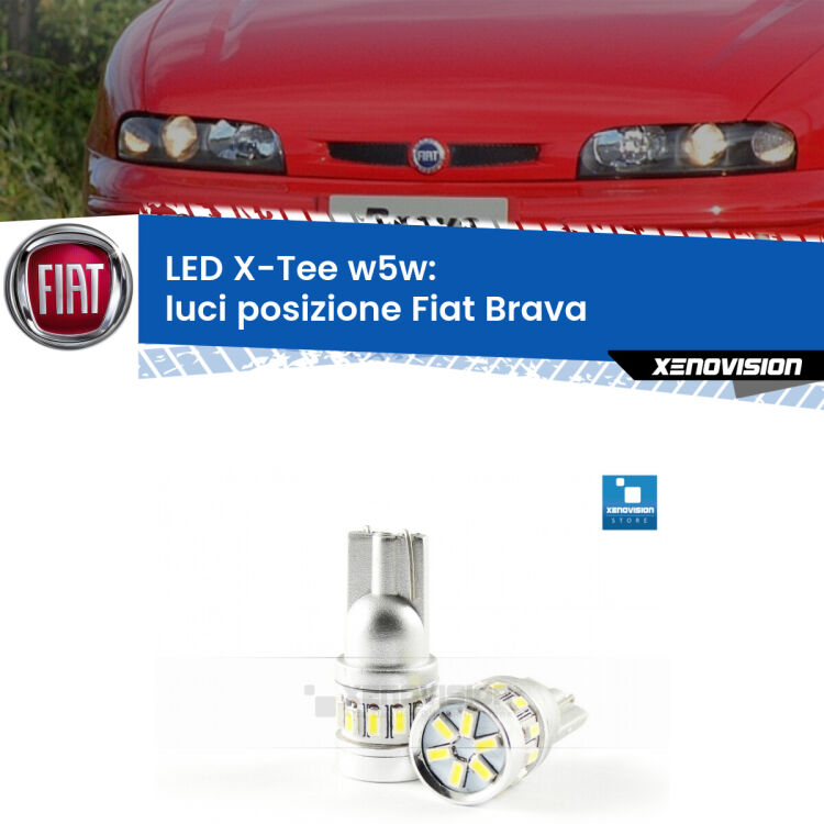 <strong>LED luci posizione per Fiat Brava</strong>  1995-2001. Lampade <strong>W5W</strong> modello X-Tee Xenovision top di gamma.