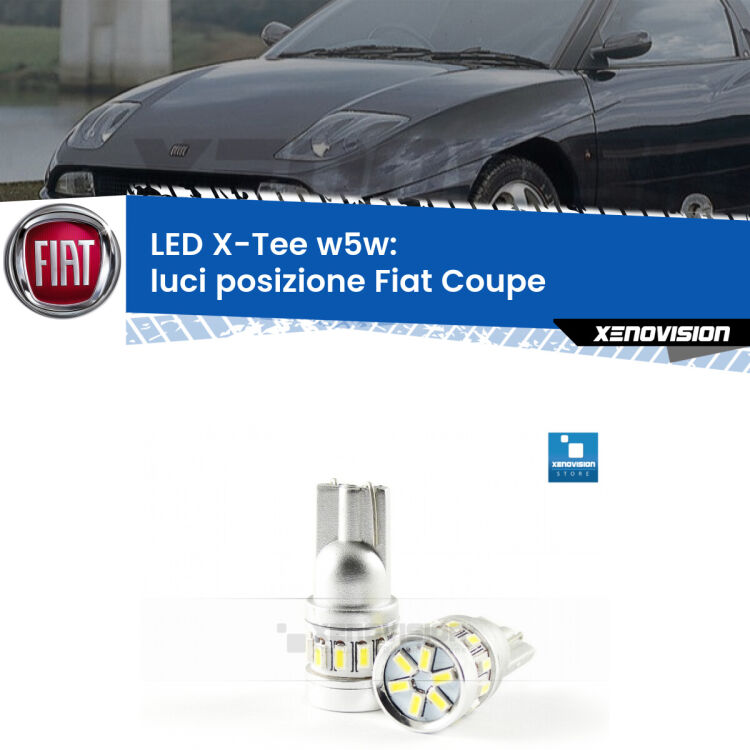 <strong>LED luci posizione per Fiat Coupe</strong>  1993-2000. Lampade <strong>W5W</strong> modello X-Tee Xenovision top di gamma.