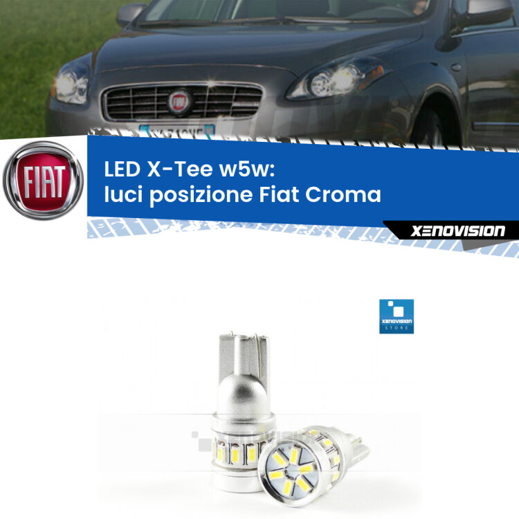 <strong>LED luci posizione per Fiat Croma</strong>  2005-2010. Lampade <strong>W5W</strong> modello X-Tee Xenovision top di gamma.