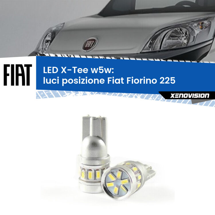 0 Luci posizione LED per Fiat Fiorino 225 2008-2021: W5W X-Tee <strong>LED luci posizione per Fiat Fiorino</strong> 225 2008-2021. Lampade <strong>W5W</strong> modello X-Tee Xenovision top di gamma.