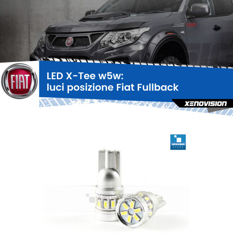 <strong>LED luci posizione per Fiat Fullback</strong>  2016-2019. Lampade <strong>W5W</strong> modello X-Tee Xenovision top di gamma.