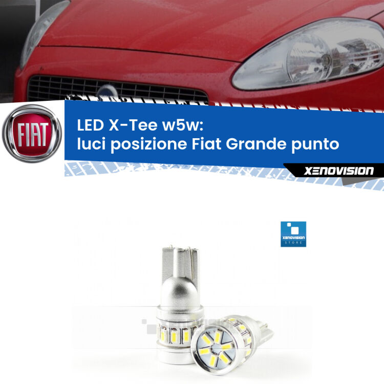 <strong>LED luci posizione per Fiat Grande punto</strong>  2005-2018. Lampade <strong>W5W</strong> modello X-Tee Xenovision top di gamma.