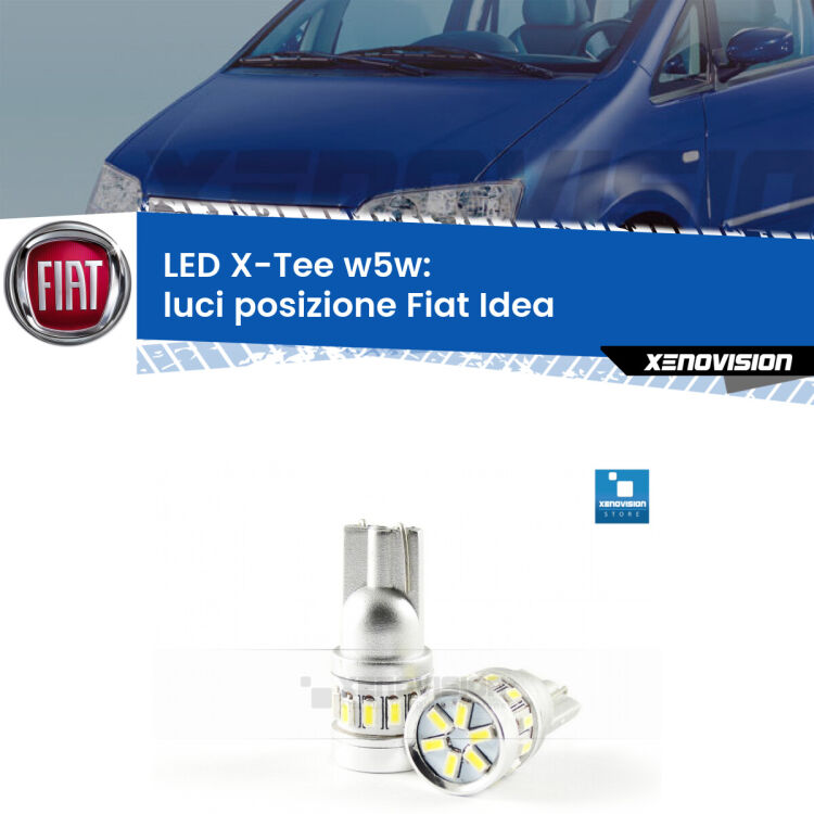 <strong>LED luci posizione per Fiat Idea</strong>  2003-2015. Lampade <strong>W5W</strong> modello X-Tee Xenovision top di gamma.