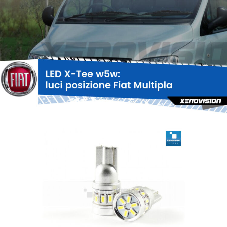<strong>LED luci posizione per Fiat Multipla</strong>  1999-2010. Lampade <strong>W5W</strong> modello X-Tee Xenovision top di gamma.