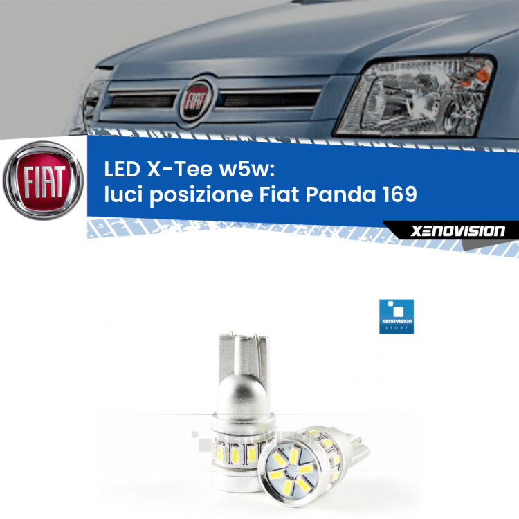 <strong>LED luci posizione per Fiat Panda</strong> 169 2003-2012. Lampade <strong>W5W</strong> modello X-Tee Xenovision top di gamma.