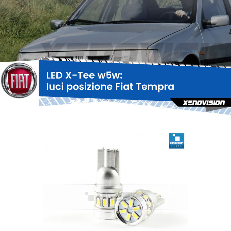 <strong>LED luci posizione per Fiat Tempra</strong>  1990-1996. Lampade <strong>W5W</strong> modello X-Tee Xenovision top di gamma.