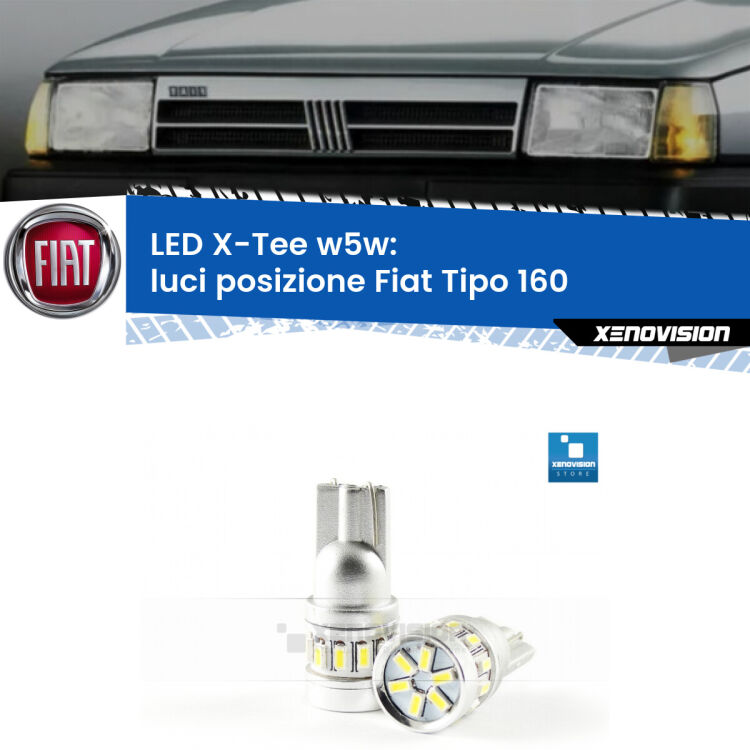 <strong>LED luci posizione per Fiat Tipo</strong> 160 1987-1996. Lampade <strong>W5W</strong> modello X-Tee Xenovision top di gamma.