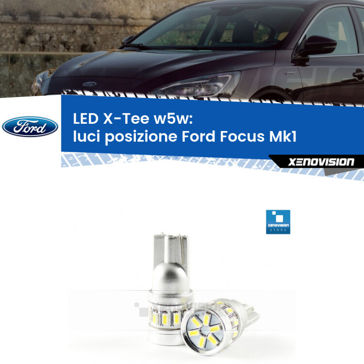 <strong>LED luci posizione per Ford Focus</strong> Mk1 1998-2005. Lampade <strong>W5W</strong> modello X-Tee Xenovision top di gamma.