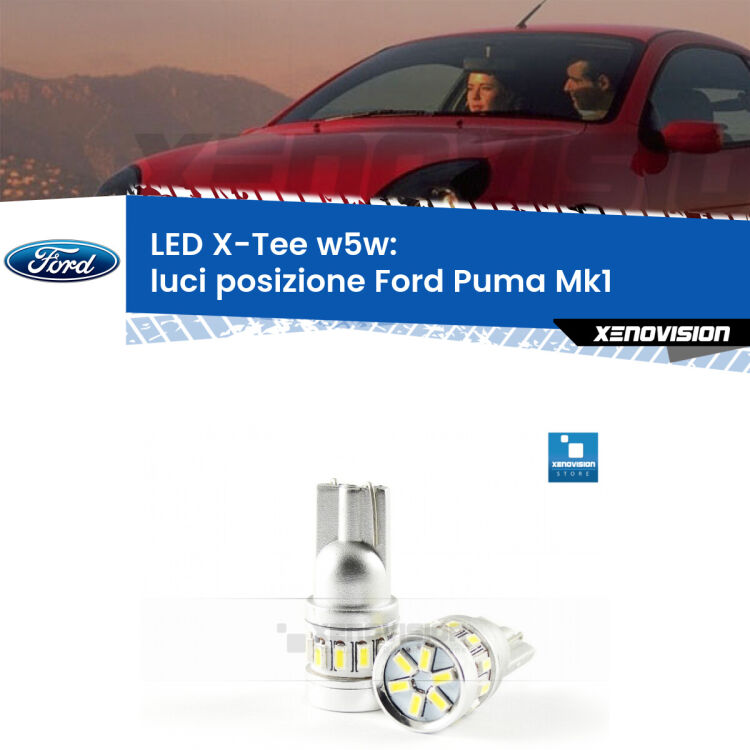 <strong>LED luci posizione per Ford Puma</strong> Mk1 1997-2002. Lampade <strong>W5W</strong> modello X-Tee Xenovision top di gamma.