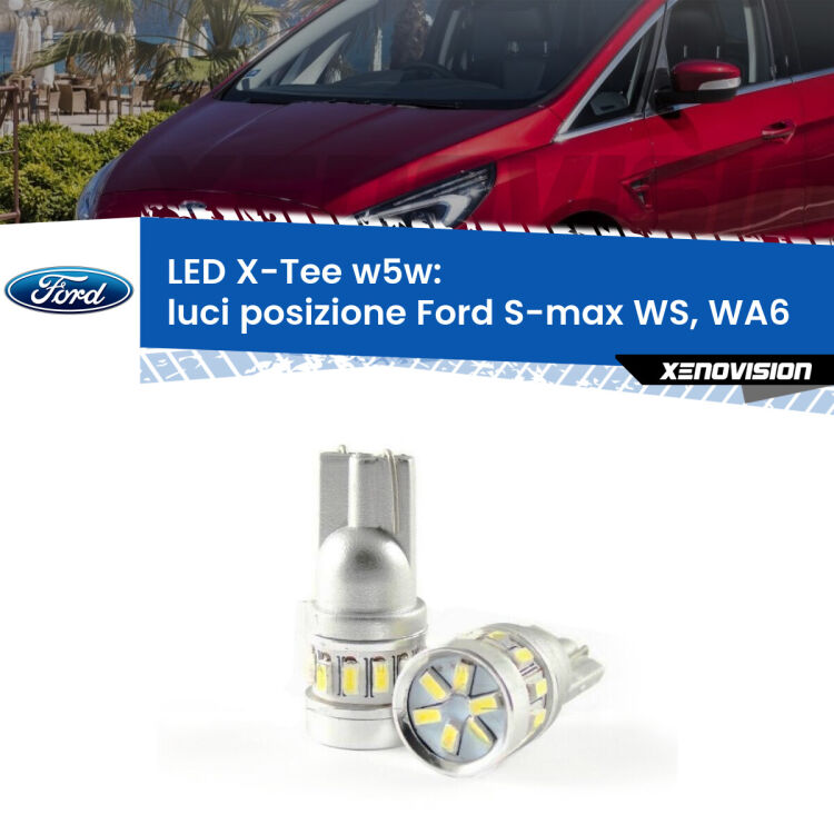 0 Luci posizione LED per Ford S-max WS, WA6 2006-2014: W5W X-Tee <strong>LED luci posizione per Ford S-max</strong> WS, WA6 2006-2014. Lampade <strong>W5W</strong> modello X-Tee Xenovision top di gamma.