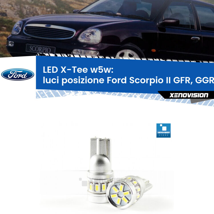 <strong>LED luci posizione per Ford Scorpio II</strong> GFR, GGR 1994-1998. Lampade <strong>W5W</strong> modello X-Tee Xenovision top di gamma.