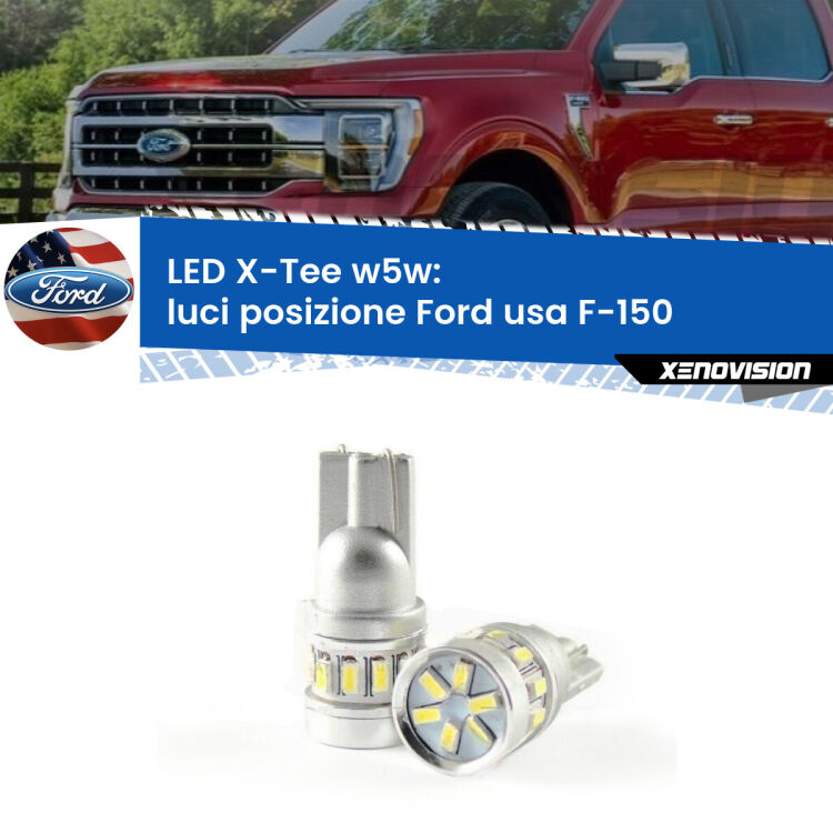 0 Luci posizione LED per Ford usa F-150 2003-2007: W5W X-Tee <strong>LED luci posizione per Ford usa F-150</strong> 2003-2007. Lampade <strong>W5W</strong> modello X-Tee Xenovision top di gamma.