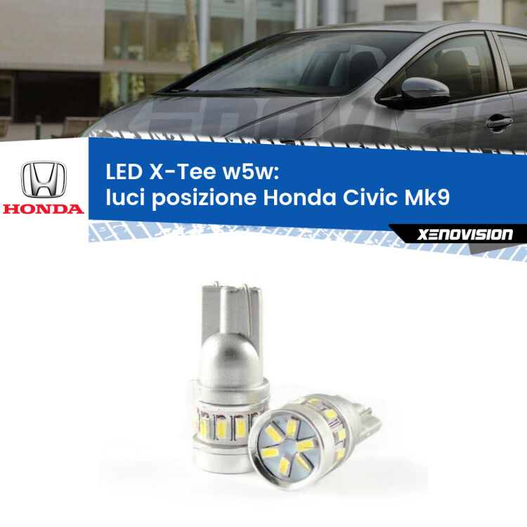 0 Luci posizione LED per Honda Civic Mk9 2011-2014: W5W X-Tee <strong>LED luci posizione per Honda Civic</strong> Mk9 2011-2014. Lampade <strong>W5W</strong> modello X-Tee Xenovision top di gamma.