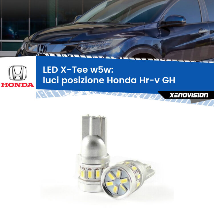 0 Luci posizione LED per Honda Hr-v GH 1998-2012: W5W X-Tee <strong>LED luci posizione per Honda Hr-v</strong> GH 1998-2012. Lampade <strong>W5W</strong> modello X-Tee Xenovision top di gamma.