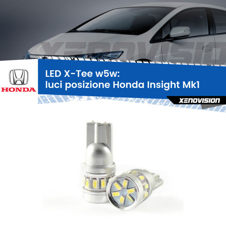 0 Luci posizione LED per Honda Insight Mk1 2000-2006: W5W X-Tee <strong>LED luci posizione per Honda Insight</strong> Mk1 2000-2006. Lampade <strong>W5W</strong> modello X-Tee Xenovision top di gamma.