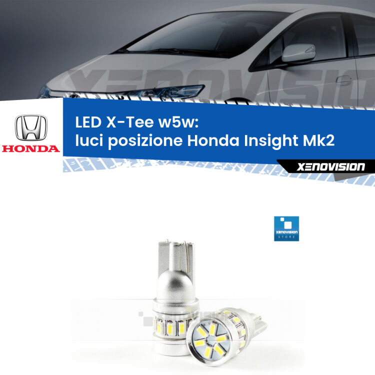 <strong>LED luci posizione per Honda Insight</strong> Mk2 2009-2017. Lampade <strong>W5W</strong> modello X-Tee Xenovision top di gamma.
