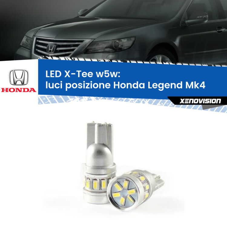 0 Luci posizione LED per Honda Legend Mk4 2006-2013: W5W X-Tee <strong>LED luci posizione per Honda Legend</strong> Mk4 2006-2013. Lampade <strong>W5W</strong> modello X-Tee Xenovision top di gamma.