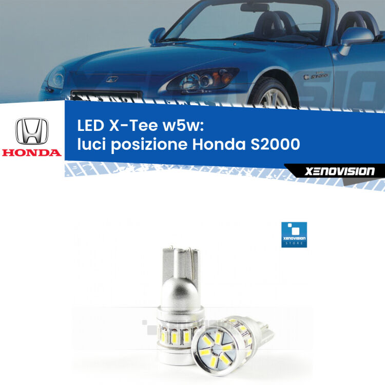 <strong>LED luci posizione per Honda S2000</strong>  1999-2009. Lampade <strong>W5W</strong> modello X-Tee Xenovision top di gamma.