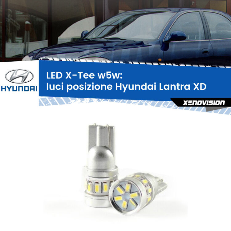0 Luci posizione LED per Hyundai Lantra XD 2000-2006: W5W X-Tee <strong>LED luci posizione per Hyundai Lantra</strong> XD 2000-2006. Lampade <strong>W5W</strong> modello X-Tee Xenovision top di gamma.