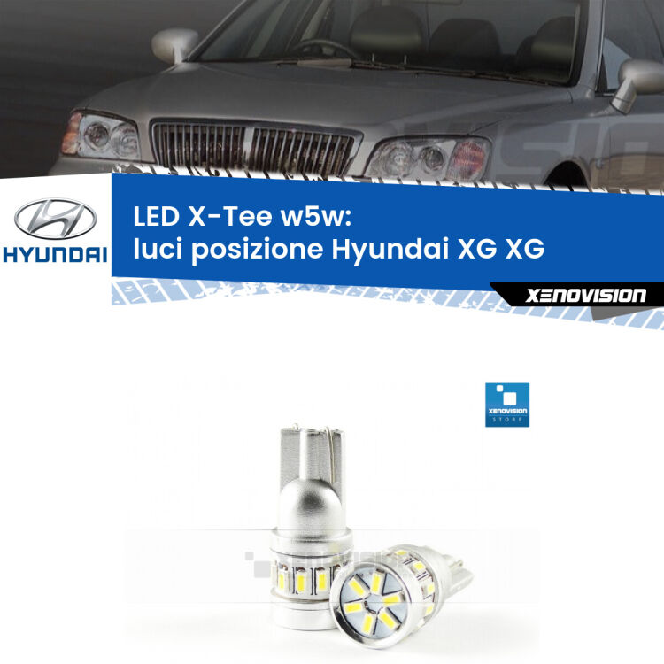 <strong>LED luci posizione per Hyundai XG</strong> XG 1998-2005. Lampade <strong>W5W</strong> modello X-Tee Xenovision top di gamma.