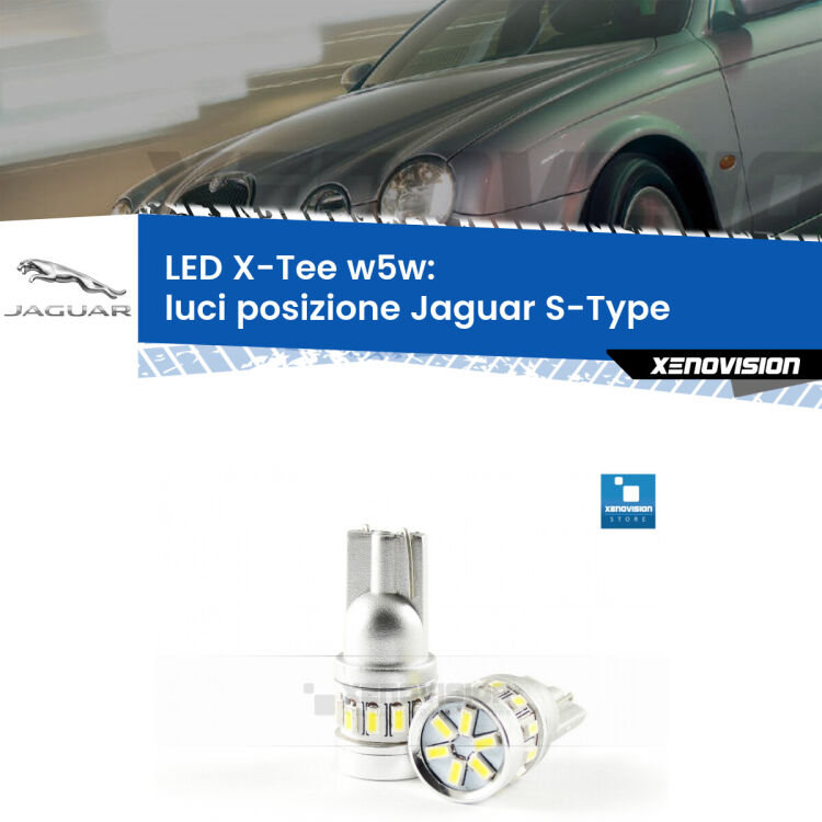 <strong>LED luci posizione per Jaguar S-Type</strong>  1999-2007. Lampade <strong>W5W</strong> modello X-Tee Xenovision top di gamma.