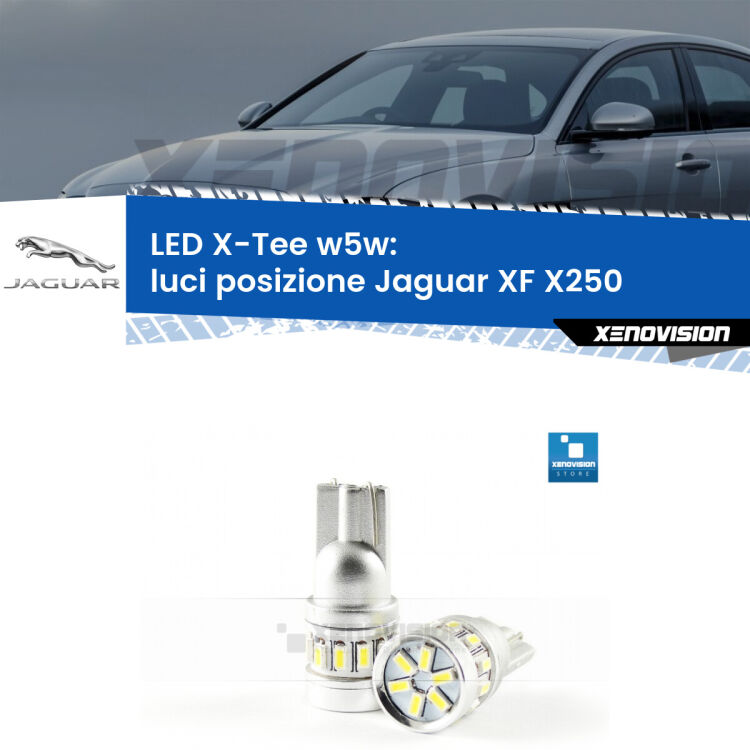 <strong>LED luci posizione per Jaguar XF</strong> X250 2007-2011. Lampade <strong>W5W</strong> modello X-Tee Xenovision top di gamma.