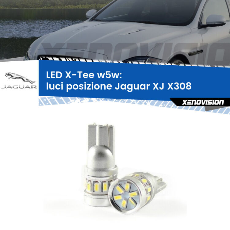 0 Luci posizione LED per Jaguar XJ X308 1997-2003: W5W X-Tee <strong>LED luci posizione per Jaguar XJ</strong> X308 1997-2003. Lampade <strong>W5W</strong> modello X-Tee Xenovision top di gamma.