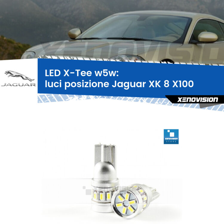 <strong>LED luci posizione per Jaguar XK 8</strong> X100 1996-2005. Lampade <strong>W5W</strong> modello X-Tee Xenovision top di gamma.