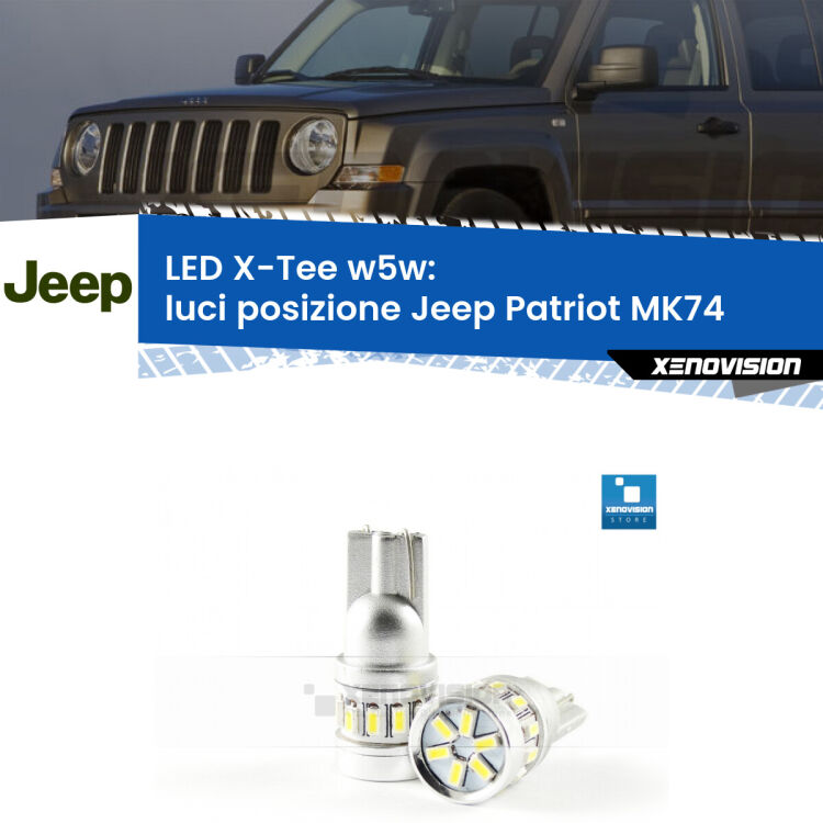 <strong>LED luci posizione per Jeep Patriot</strong> MK74 2007-2017. Lampade <strong>W5W</strong> modello X-Tee Xenovision top di gamma.
