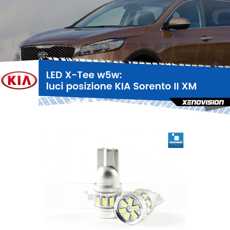 <strong>LED luci posizione per KIA Sorento II</strong> XM 2009-2012. Lampade <strong>W5W</strong> modello X-Tee Xenovision top di gamma.