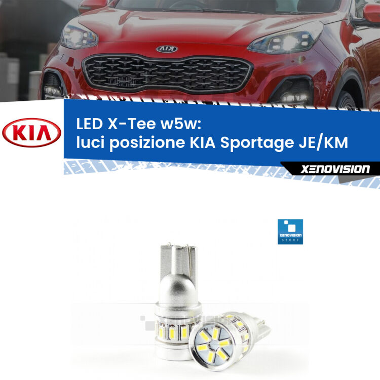 <strong>LED luci posizione per KIA Sportage</strong> JE/KM 2004-2009. Lampade <strong>W5W</strong> modello X-Tee Xenovision top di gamma.