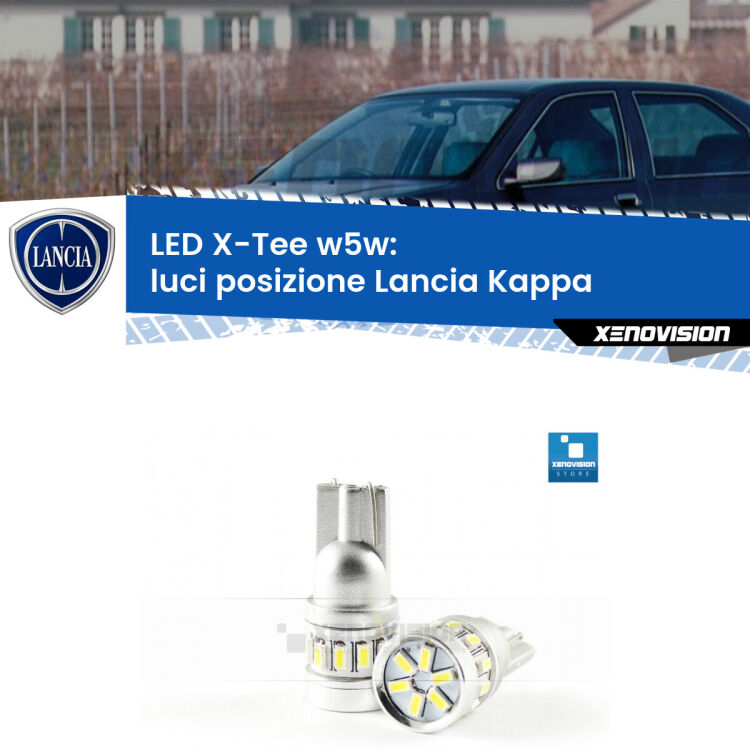 <strong>LED luci posizione per Lancia Kappa</strong>  1994-2001. Lampade <strong>W5W</strong> modello X-Tee Xenovision top di gamma.