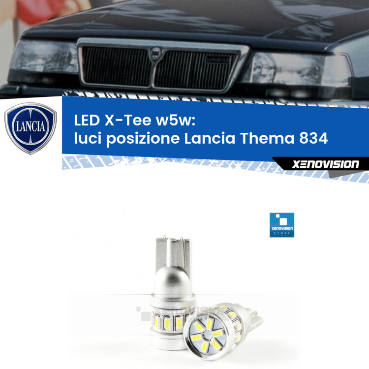 <strong>LED luci posizione per Lancia Thema</strong> 834 1984-1994. Lampade <strong>W5W</strong> modello X-Tee Xenovision top di gamma.