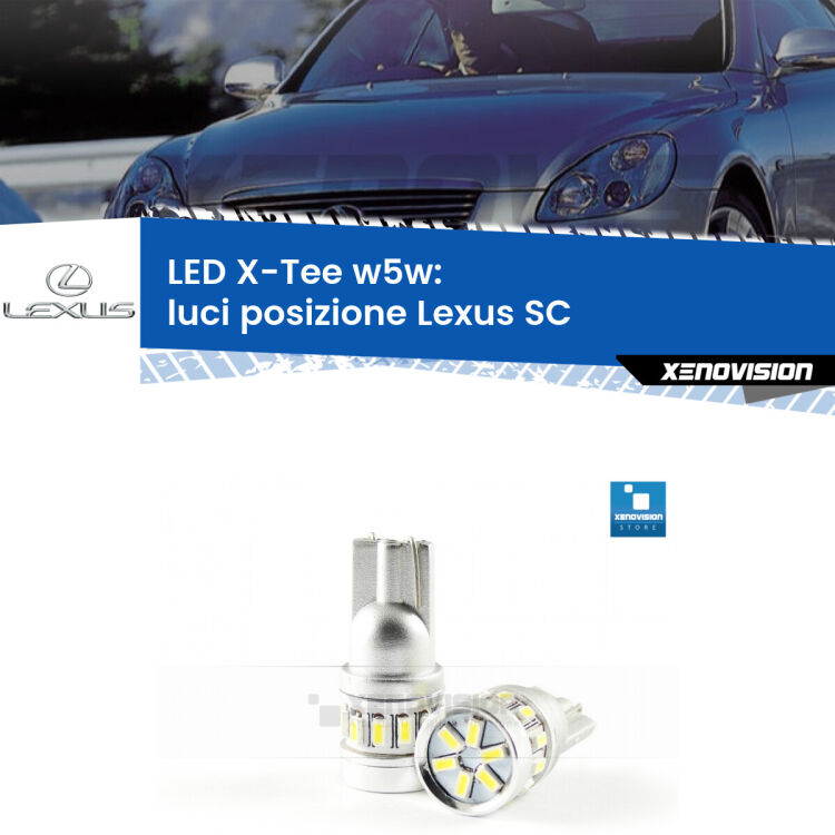 <strong>LED luci posizione per Lexus SC</strong>  2001-2010. Lampade <strong>W5W</strong> modello X-Tee Xenovision top di gamma.