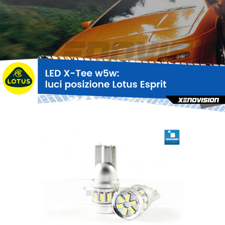 <strong>LED luci posizione per Lotus Esprit</strong>  1989-2003. Lampade <strong>W5W</strong> modello X-Tee Xenovision top di gamma.