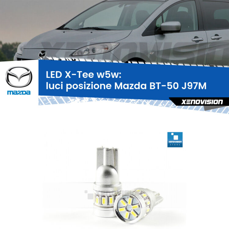 <strong>LED luci posizione per Mazda BT-50</strong> J97M 2006-2010. Lampade <strong>W5W</strong> modello X-Tee Xenovision top di gamma.