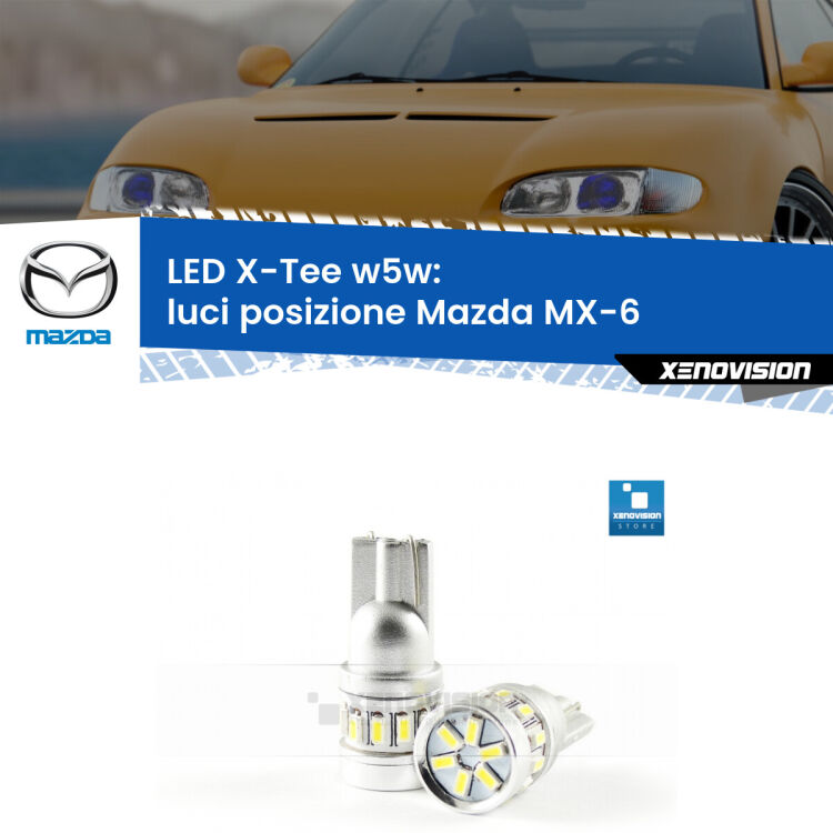 <strong>LED luci posizione per Mazda MX-6</strong>  1992-1997. Lampade <strong>W5W</strong> modello X-Tee Xenovision top di gamma.
