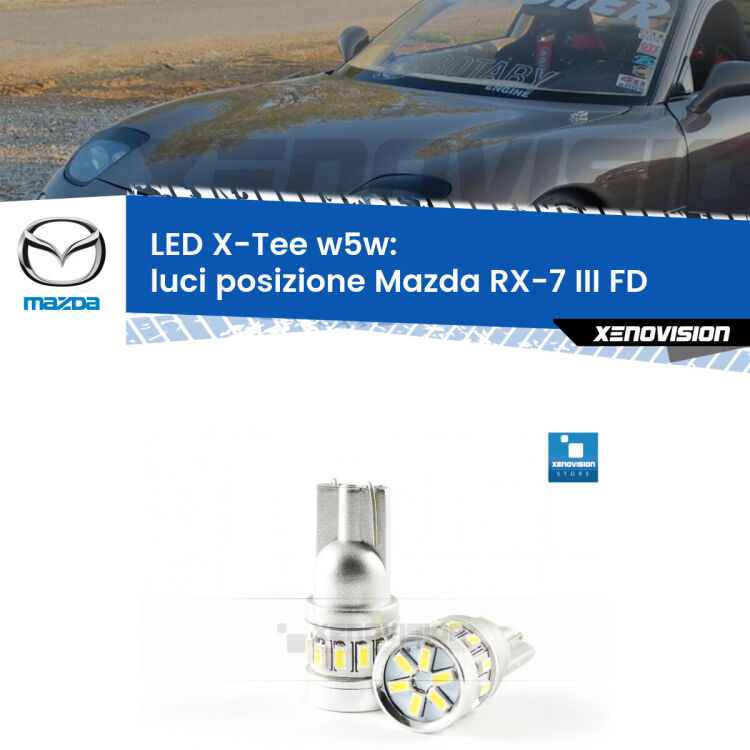 <strong>LED luci posizione per Mazda RX-7 III</strong> FD 1992-2002. Lampade <strong>W5W</strong> modello X-Tee Xenovision top di gamma.