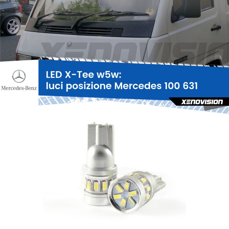 0 Luci posizione LED per Mercedes 100 631 restyling: W5W X-Tee <strong>LED luci posizione per Mercedes 100</strong> 631 restyling. Lampade <strong>W5W</strong> modello X-Tee Xenovision top di gamma.