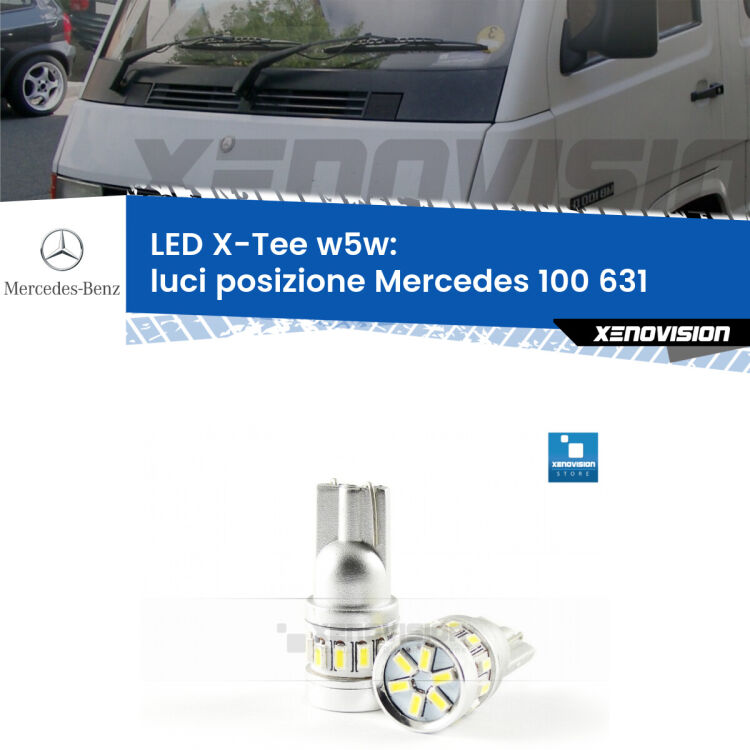 <strong>LED luci posizione per Mercedes 100</strong> 631 restyling. Lampade <strong>W5W</strong> modello X-Tee Xenovision top di gamma.