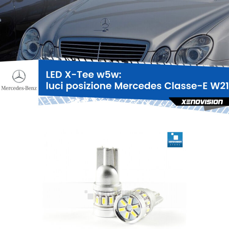 <strong>LED luci posizione per Mercedes Classe-E</strong> W211 2002-2006. Lampade <strong>W5W</strong> modello X-Tee Xenovision top di gamma.