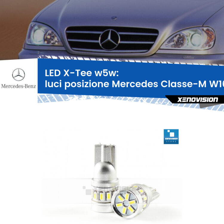 <strong>LED luci posizione per Mercedes Classe-M</strong> W163 1998-2005. Lampade <strong>W5W</strong> modello X-Tee Xenovision top di gamma.