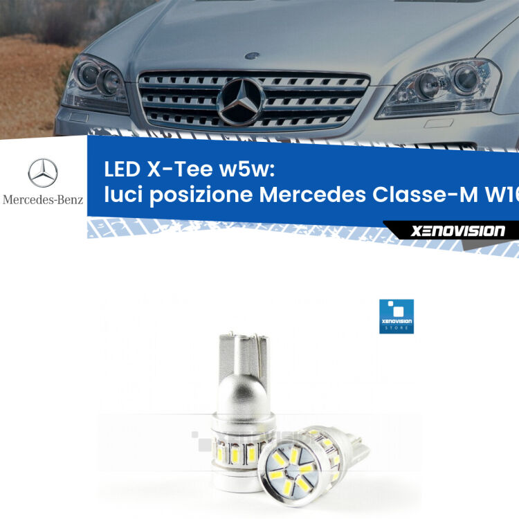 <strong>LED luci posizione per Mercedes Classe-M</strong> W164 2005-2011. Lampade <strong>W5W</strong> modello X-Tee Xenovision top di gamma.