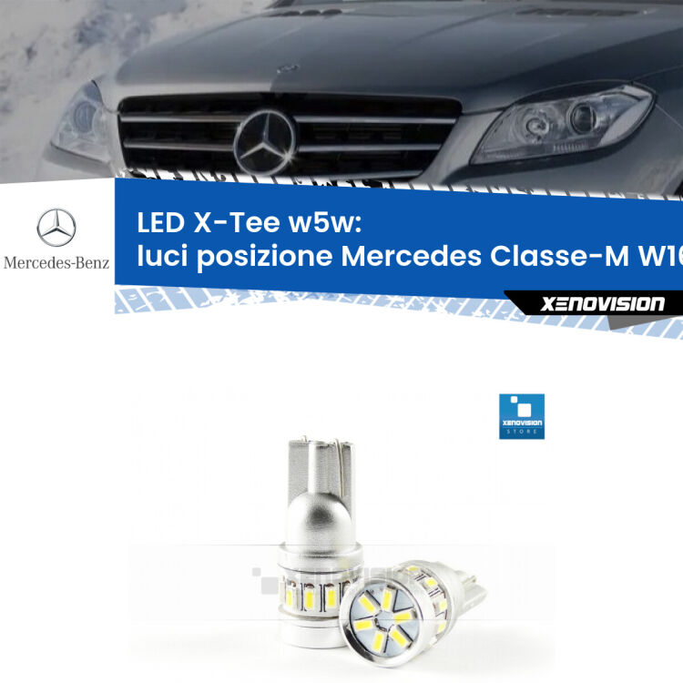 <strong>LED luci posizione per Mercedes Classe-M</strong> W166 2011-2015. Lampade <strong>W5W</strong> modello X-Tee Xenovision top di gamma.