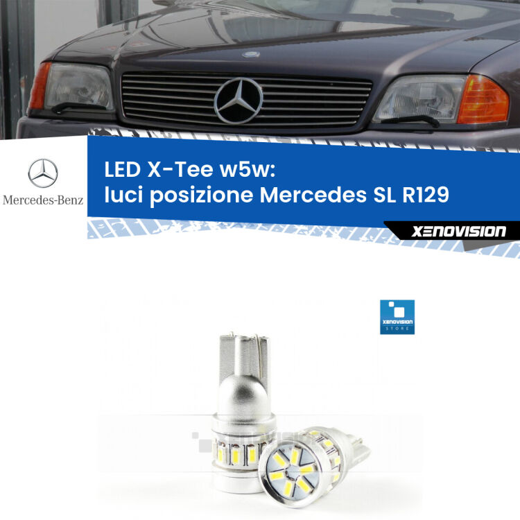 <strong>LED luci posizione per Mercedes SL</strong> R129 1989-2001. Lampade <strong>W5W</strong> modello X-Tee Xenovision top di gamma.