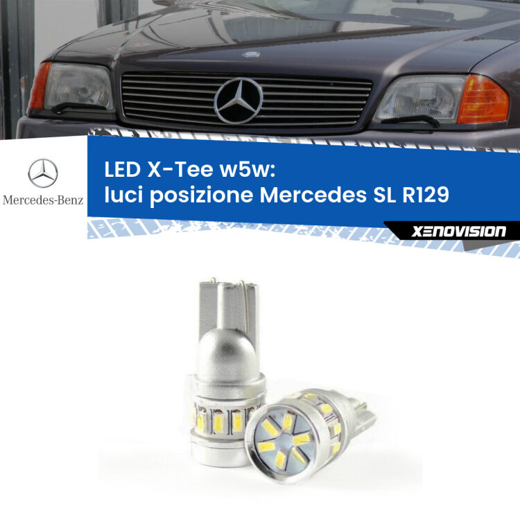 0 Luci posizione LED per Mercedes SL R129 1989-2001: W5W X-Tee <strong>LED luci posizione per Mercedes SL</strong> R129 1989-2001. Lampade <strong>W5W</strong> modello X-Tee Xenovision top di gamma.