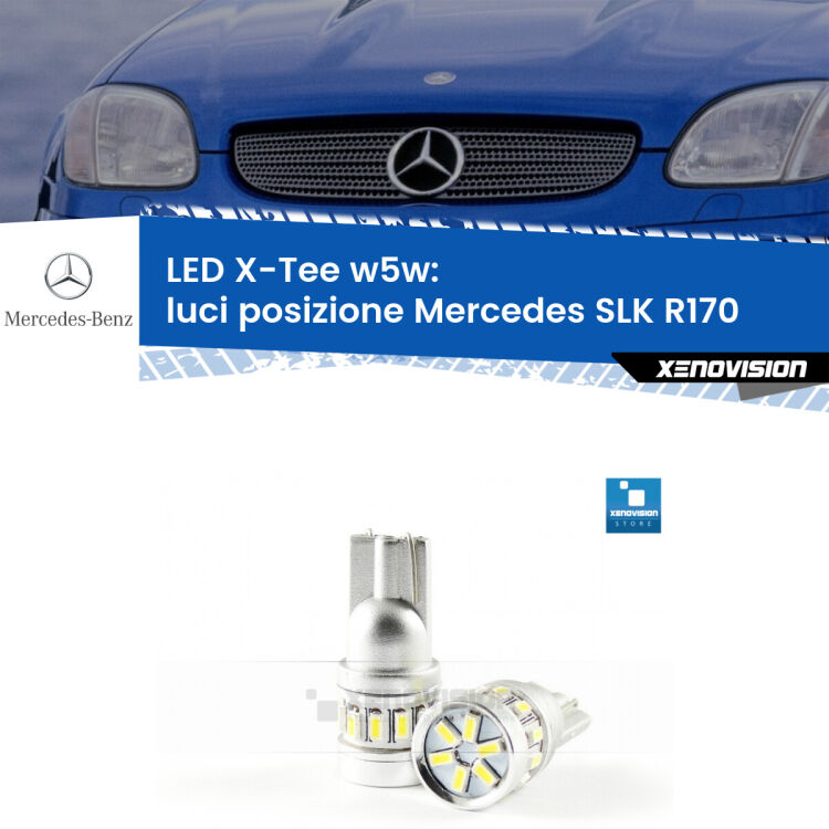<strong>LED luci posizione per Mercedes SLK</strong> R170 1996-2004. Lampade <strong>W5W</strong> modello X-Tee Xenovision top di gamma.